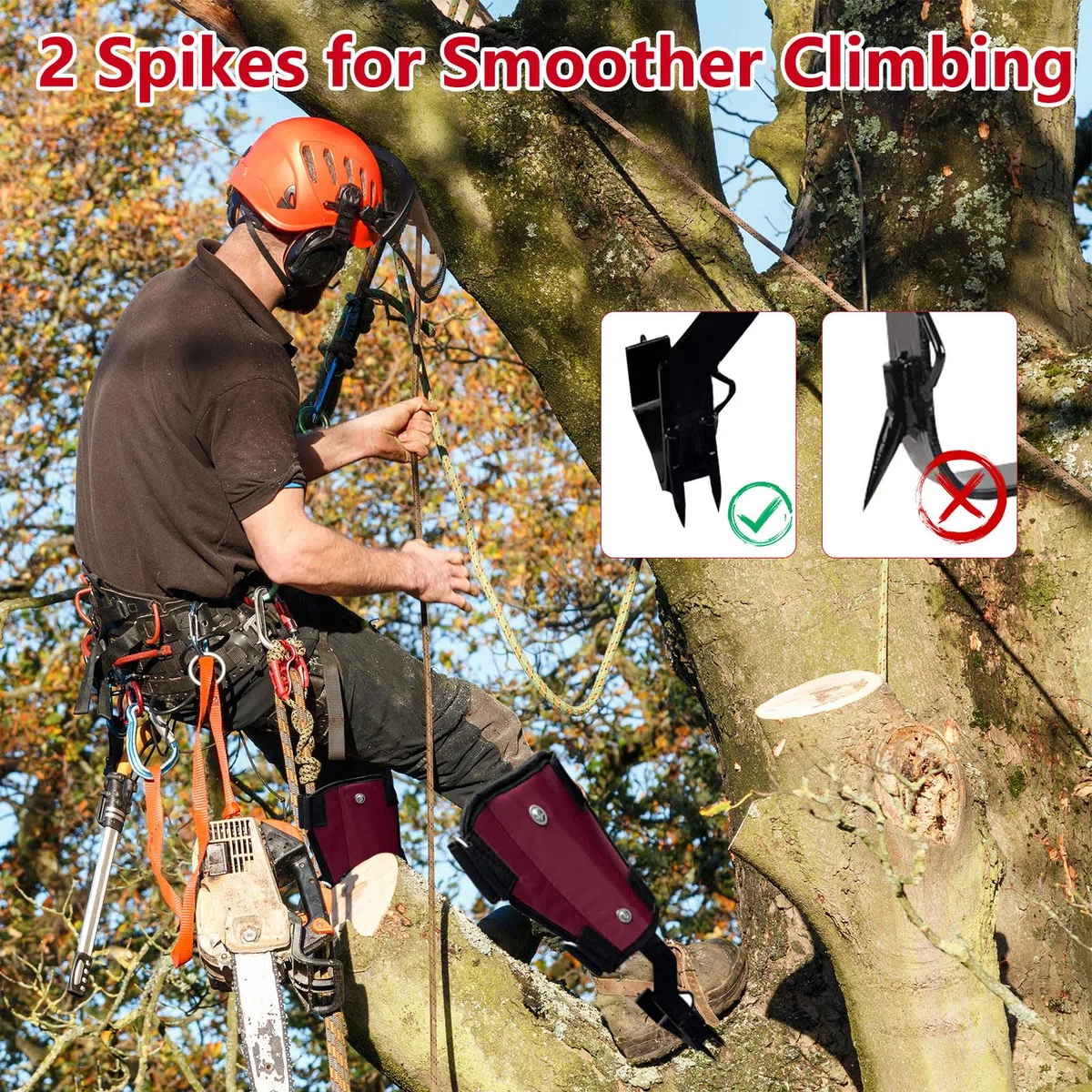 Picos de escalada de árboles, equipo de escalada de árboles con 2 garras, picos ajustables para trepar árboles con bandas, correa de tobillo, guantes, equipo portátil de escalada de árboles
