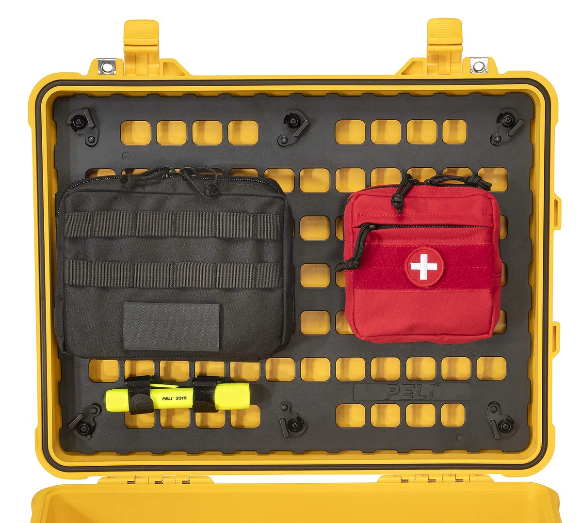 PELI Panel MOLLE con tecnología EZ-Click, Accesorio para la Maleta 1560, Organizador de Tapa Desmontable Multiusos para acoplar Bolsillos Molle, Color: Negro
