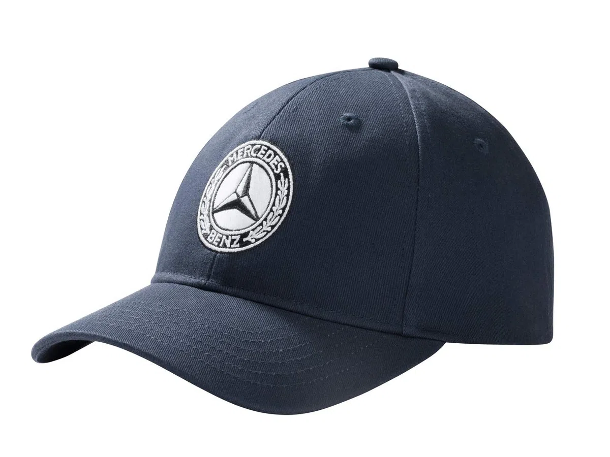 Mercedes-Benz Gorra de la colección MB Classic Collection para Hombre | Gorra para Hombre en Color Azul de algodón | Azul Marino, Blanco Roto