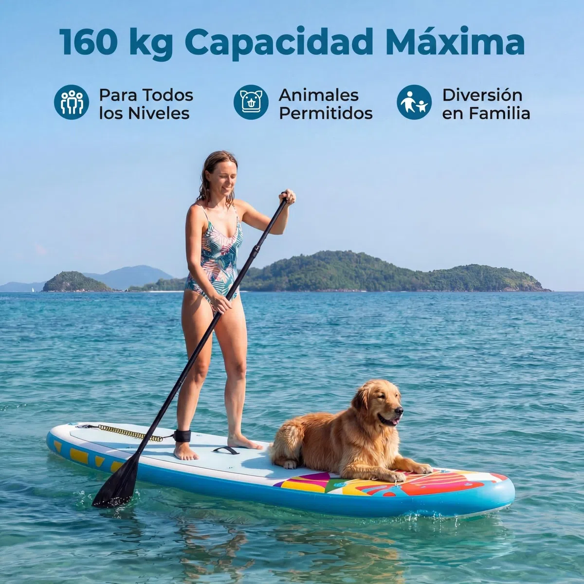 COSTWAY Tabla Paddle Surf Hinchable, Stand Up Paddle Board Inflable con Remo, 3 Aletas, Bomba Manual, Mochila de Viaje, 336 cm Padel Surf para Jovenes y Adultos, Soporta hasta 160 kg