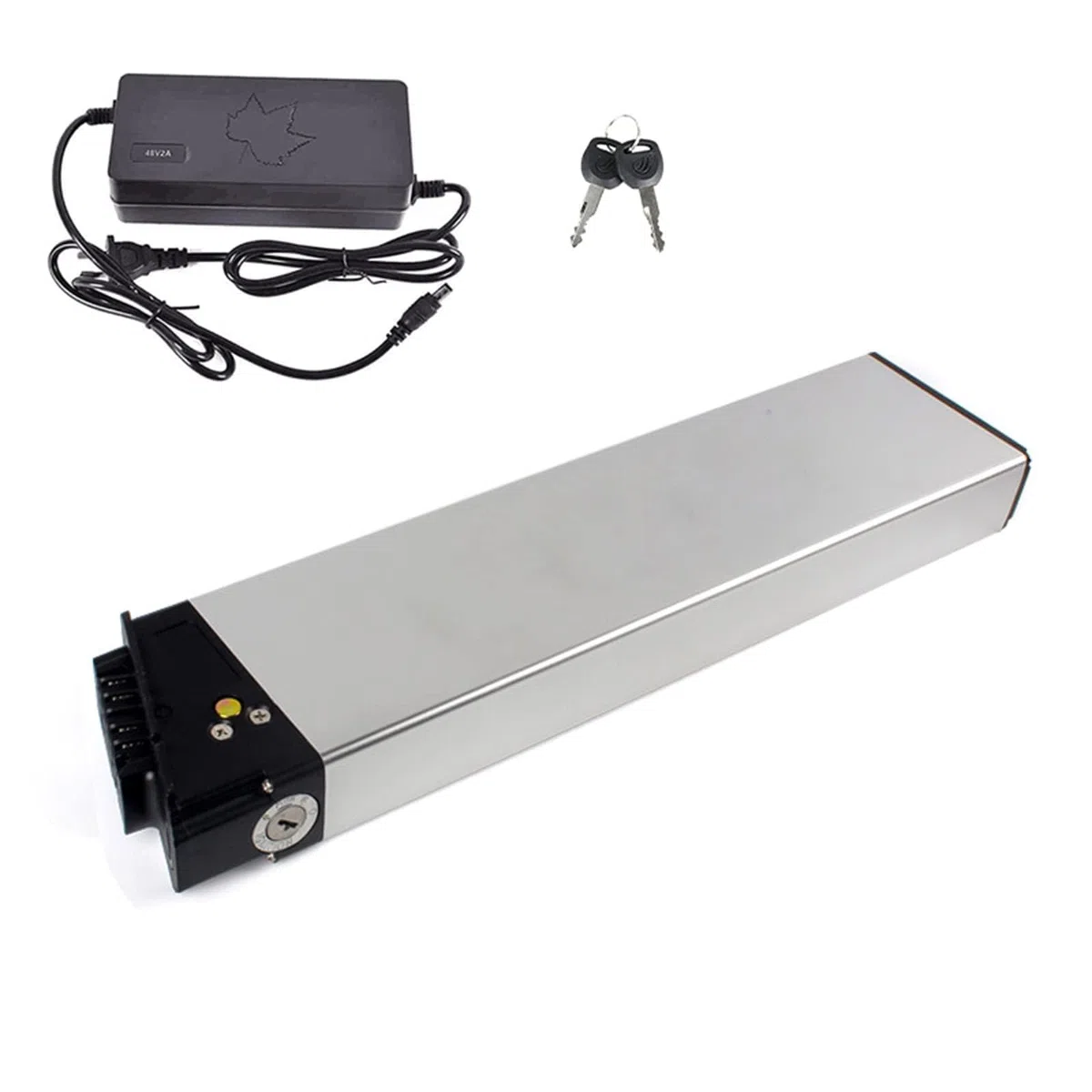 48V Batería Ebike 10.4AH 12.8AH 14Ah Batería de Iones de Litio Batería de Tubo de Asiento en Plata con Cargador Adecuado para Bicicleta eléctrica 350W 500W 1000W