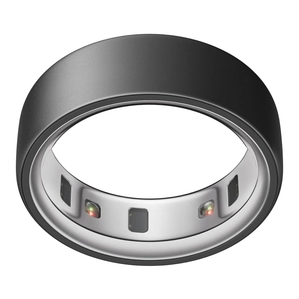 OURA Ring 4 Anillo Inteligente - Stealth - Talla 7 | Averigua tu Talla con el Kit de Tallaje Ring 4 | Monitoriza el sueño, la FC, el estrés y más - hasta 8 días de autonomía