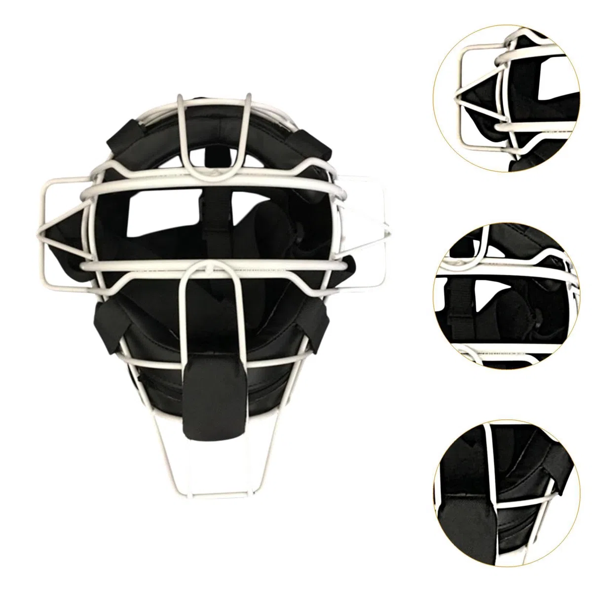 Casco de Catcher de Béisbol con Protector Facial Reforzado Almohadilla Suave Absorbente Banda Ajustable Estructura Ligera Y Adecuada para Jugadores Ad