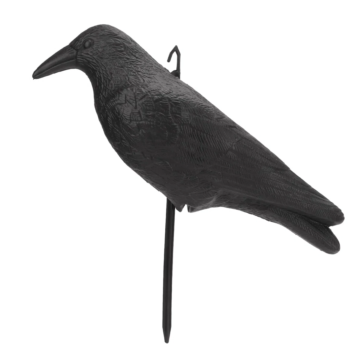 Cuerpo Principal del Señuelo de Cuervo, con Poste para Atraer la Caza y Asustar a los Pájaros P E Crow PE Decoración de Patio de Simulación Negra