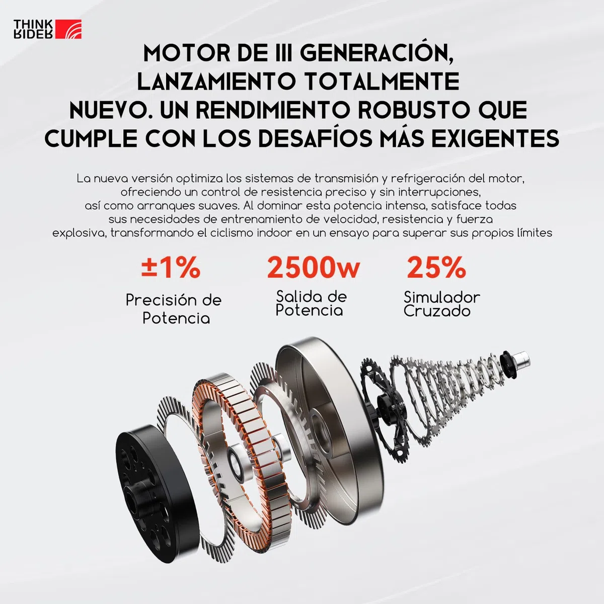 ThinkRider XX Pro El Entrenador de Bicicletas Inteligentes de tracción Directa Tiene un máximo de 2500w de Rodillos de Bicicletas de generación de energía en Interiores.