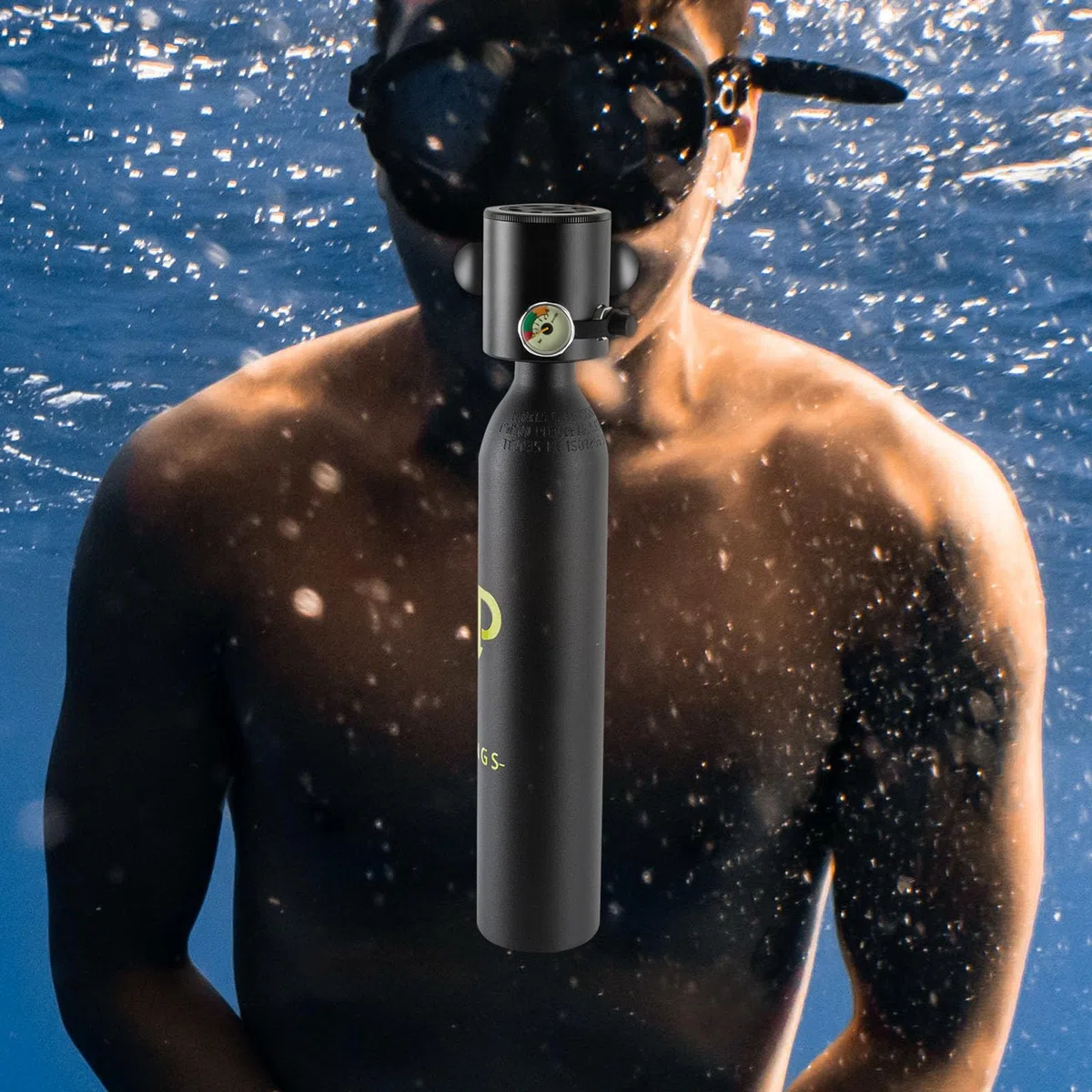 Submarinismo (bucear) tanque de oxígeno 0.5L nuevo Buceo Mini botella de oxígeno Equipo de Buceo Respiración submarina 5 a 10 minutos Buceo portátil Botella de buceo