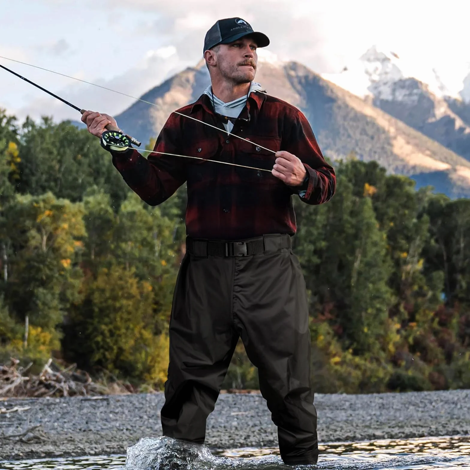 Night Cat Vadeadores para Hombre Impermeable: señoras Mujeres Aves zancudas con Botas Transpirables para Pesca Pesca Pesca Agua Canoa Kayak río Senderismo Negro