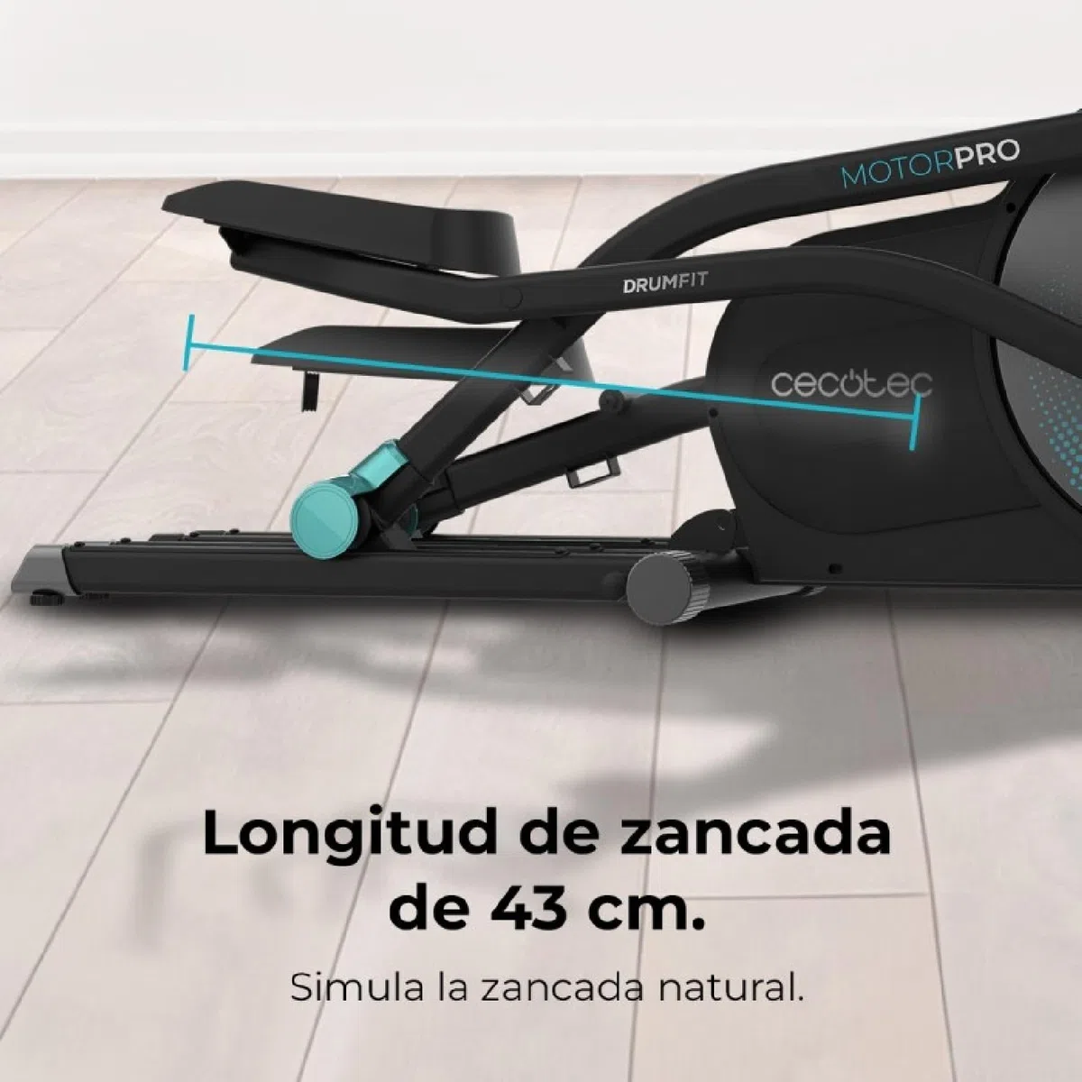 Cecotec Bicicleta Elíptica DrumFit Elliptical Eir Pro. Resistencia Magnética Regulable con Motor, Volante inercia 8-10 Kg, Monitor LCD, Soporte Dispositivos, Ruedas Transporte, Botella y Portabotellas