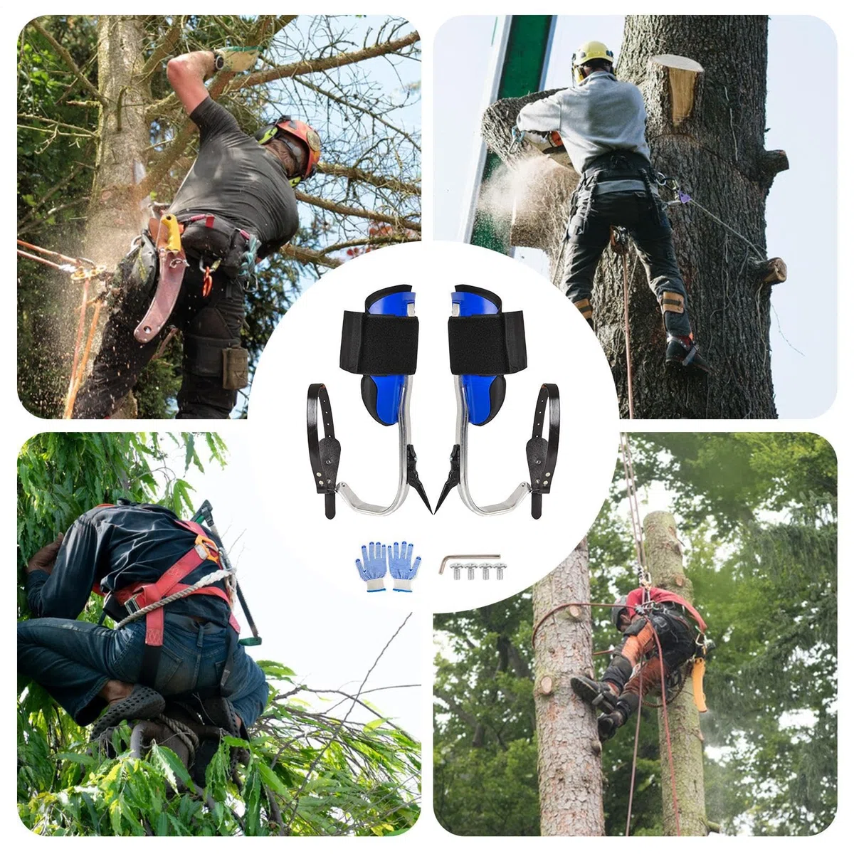 Púas para Escalár Árboles | Equipo De Escalada Portátil,Kit de Arnés Resistente | para Entusiastas De Escalada Deportiva Supervivencia Jungle Aventuras Al Aire Libre E