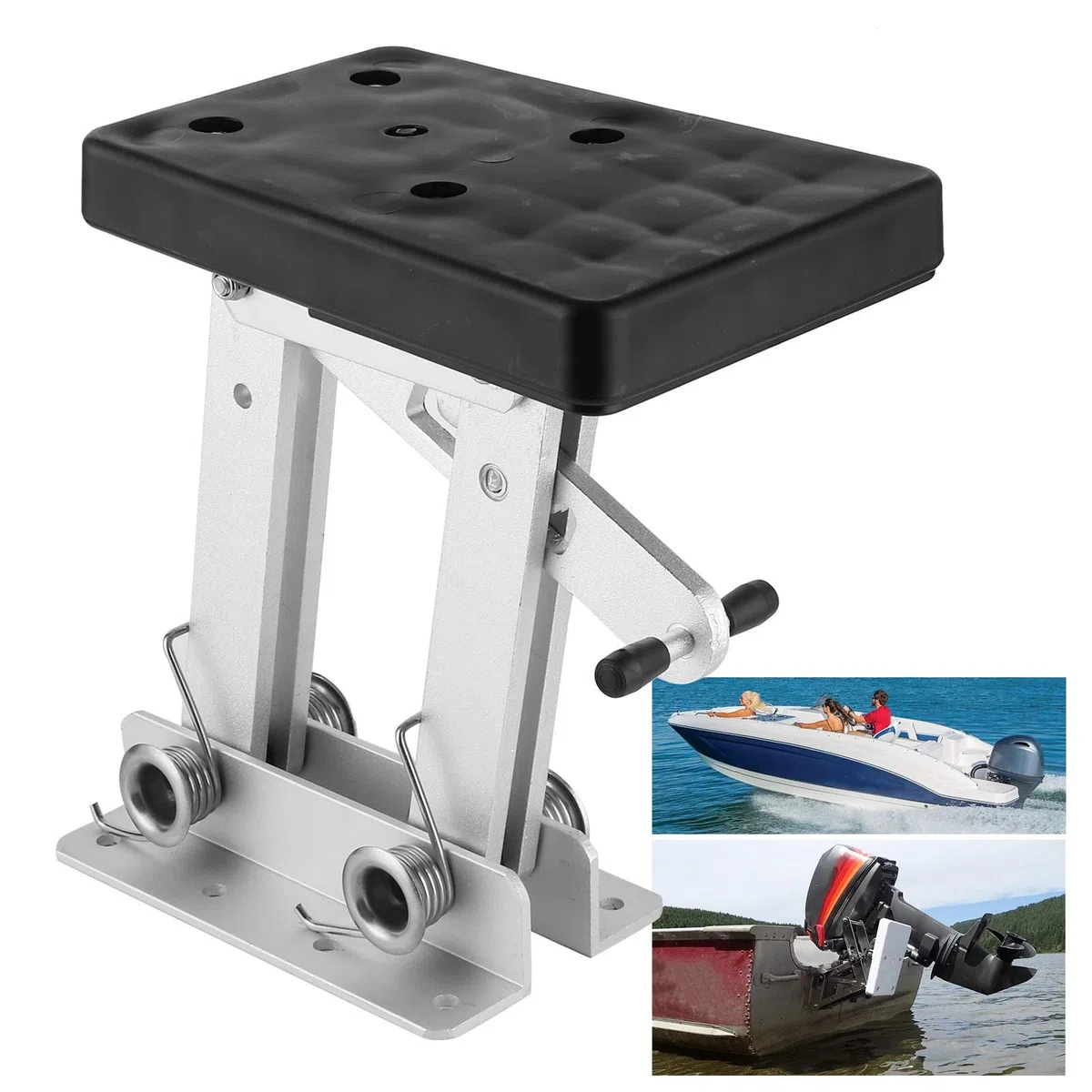 Akozon Soporte del motor fuera de borda Construcción de aluminio anodizado Montaje ajustable para motores auxiliares Kicker de 2 tiempos y