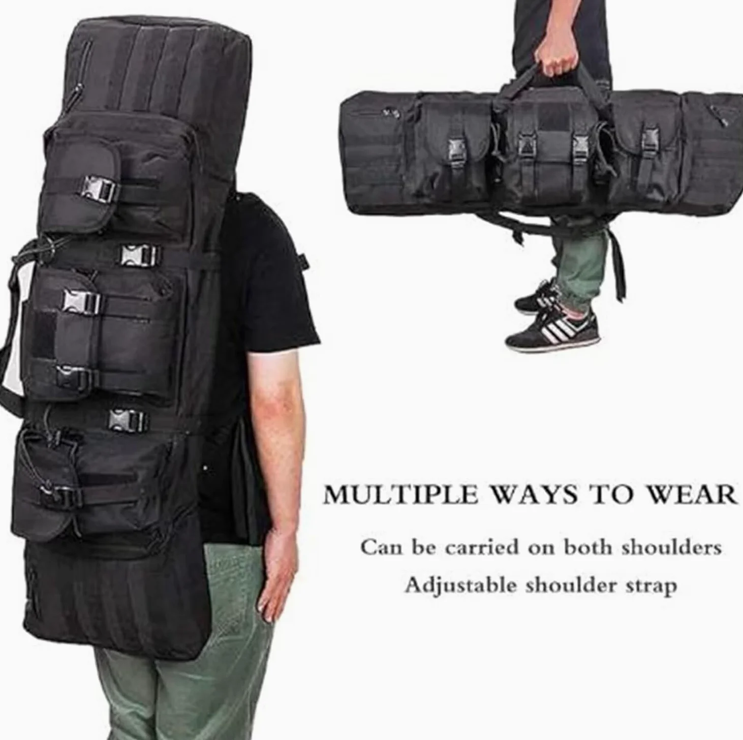 Genérico Caza Táctica Rifle Gun Case Airsoft Gun Bag al Aire Libre Militar de Tiro de Francotirador Pistola de Transporte Mochila de Protección