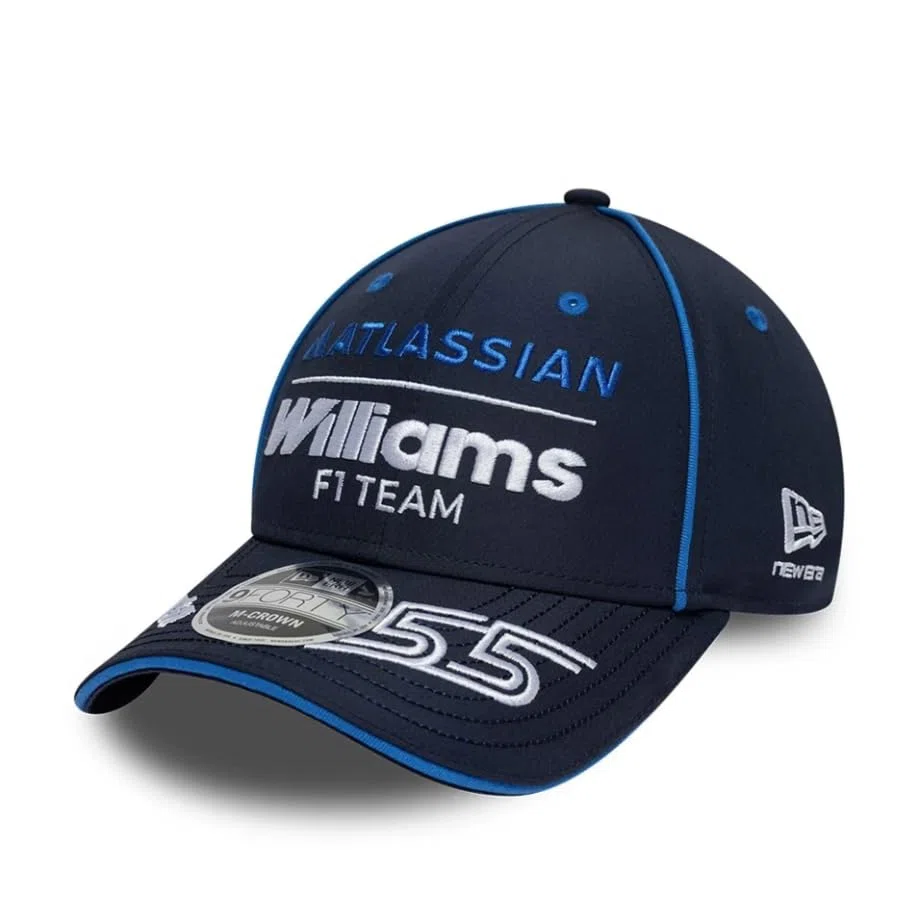 New Era Williams Racing F1 Team - Gorra de béisbol oficial 2026, gorra de béisbol del equipo Carlos Sainz, ajustable, azul marino