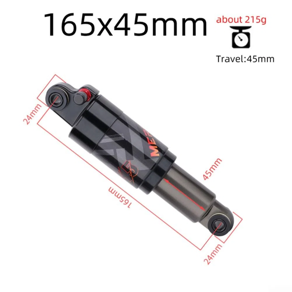 Amortiguador trasero de aire para bicicleta, accesorios de ciclismo de aleación scooter plegable amortiguador de bloqueo de 125/150/165/190/200 mm para - 165 mm