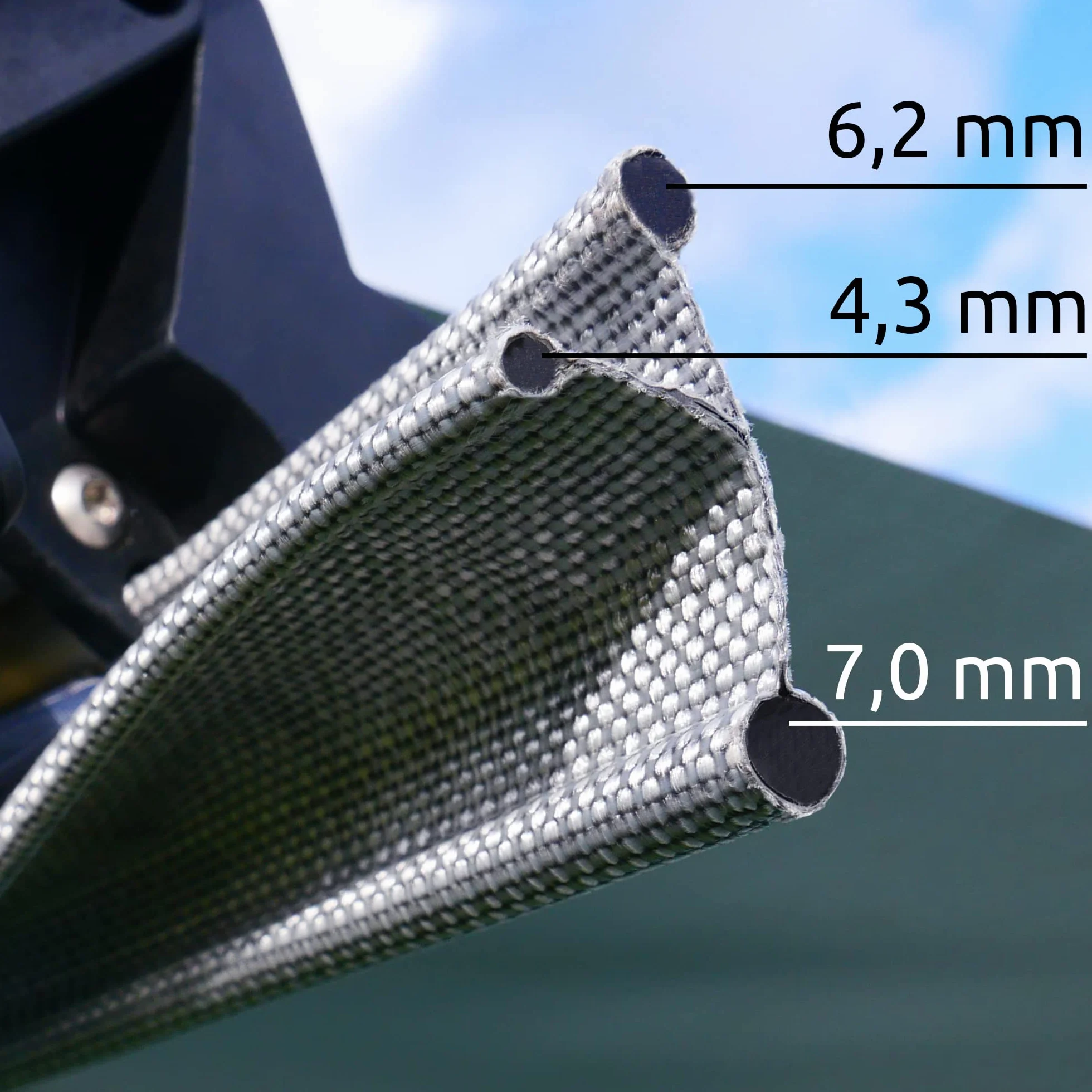 your GEAR Sun & Rain Blocker – Toldo delantero o paredes laterales para toldo, varios tamaños, protección UPF 50+, columna de agua de 5000 mm, 3 refuerzos con diámetro de 4,3, 6,2 y 7 mm, anchuras de