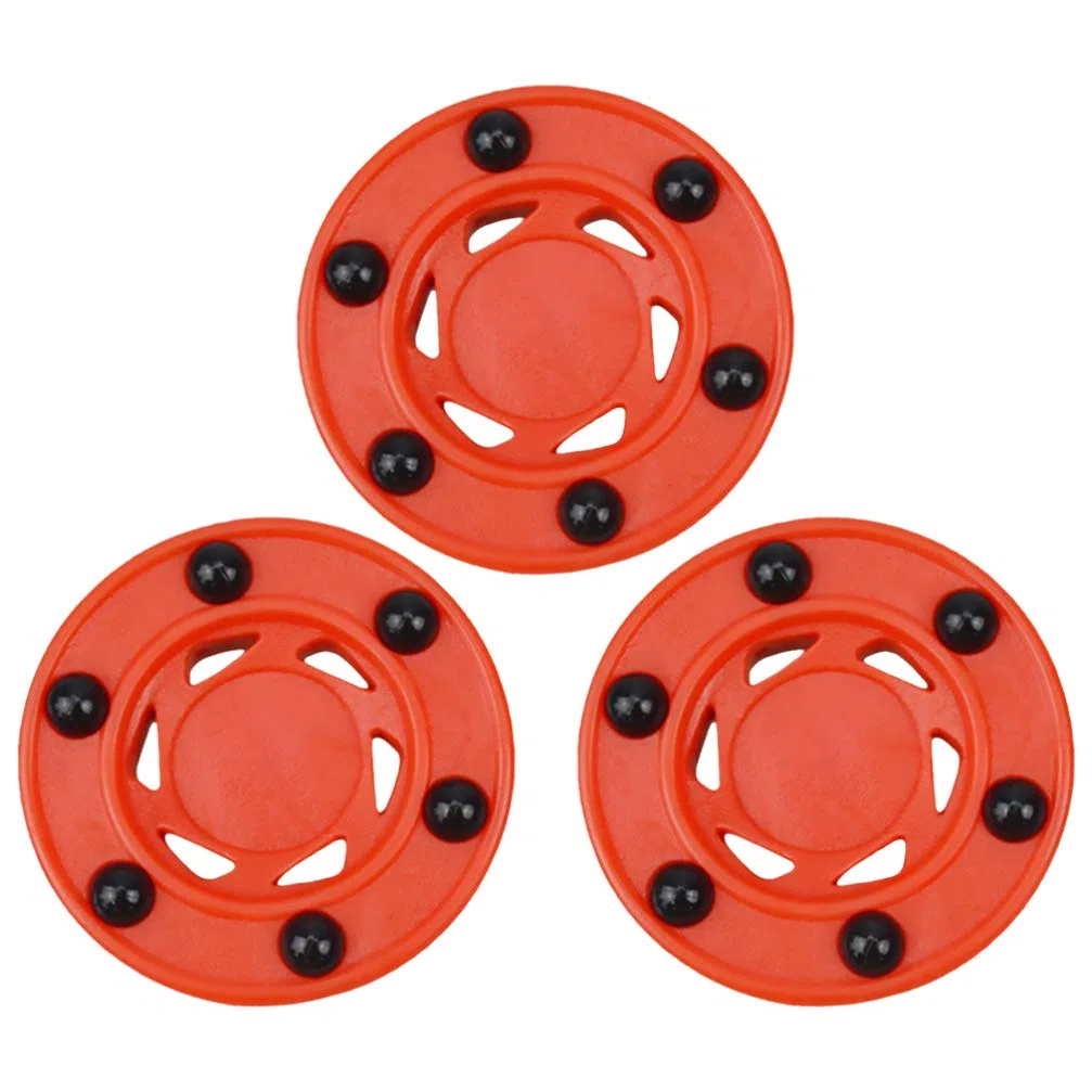 BESPORTBLE 3 Piezas Juego de Hockey sobre Patines Puck en Línea Hockey Puck Street Hockey Puck Balls Street Hockey Puck para Entrenamiento Deportes Al Aire Rojo