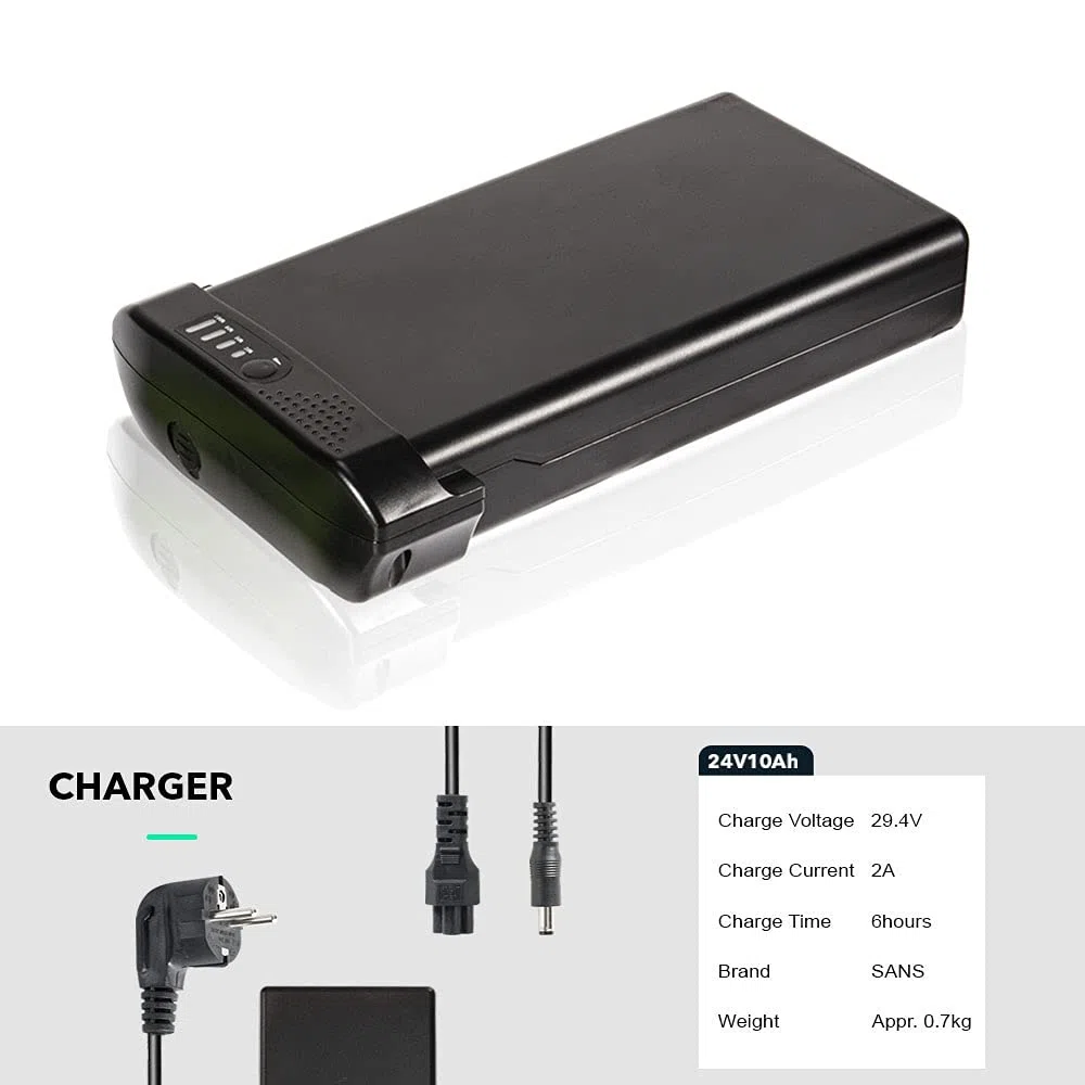 SEASON 24V (25.9V) 10.4AH E-Bike Pedelec Batería Recargable de Iones de Litio con Cargador para Bicicleta Eléctrica u.k. MIFA, Prophete