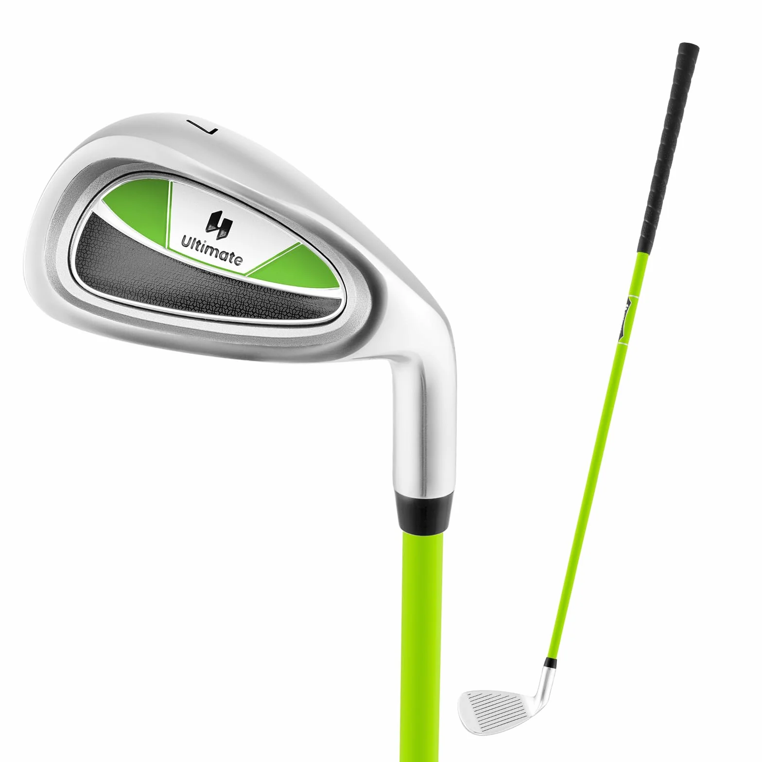 COSTWAY Hierro Junior #7 para Niños, Palo de Golf Individual para Chicos y Chicas con Eje de Fibra de Vidrio y Cabeza Protectora, Palo de Golf para Práctica Junior, Mano Derecha, 76 CM, Edad 8-10