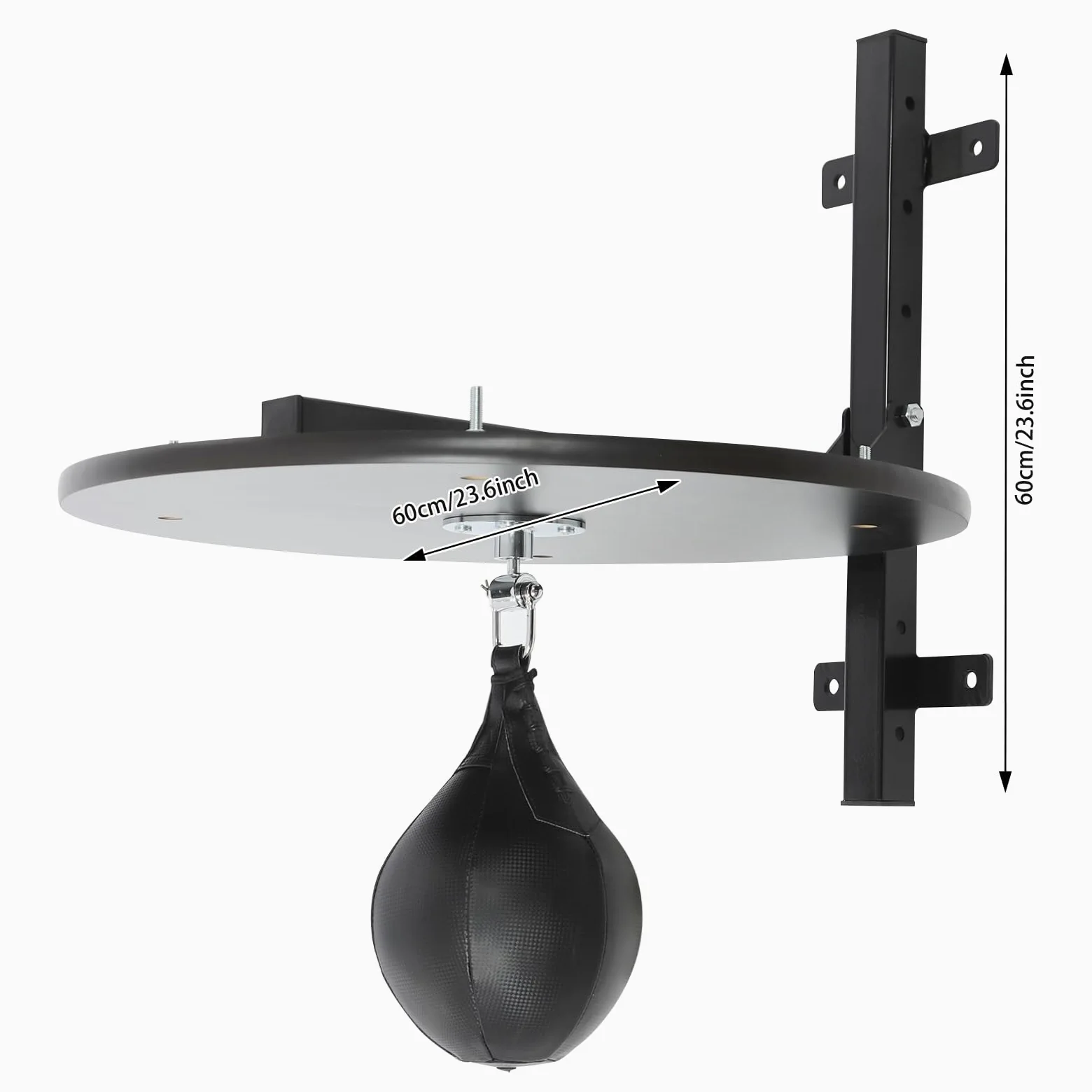 Speed Bag Plataforma Kit de Plataforma Profesional de Altura Ajustable con Bomba y Aguja de Inflación para Casa Gimnasio 60 x 60 cm