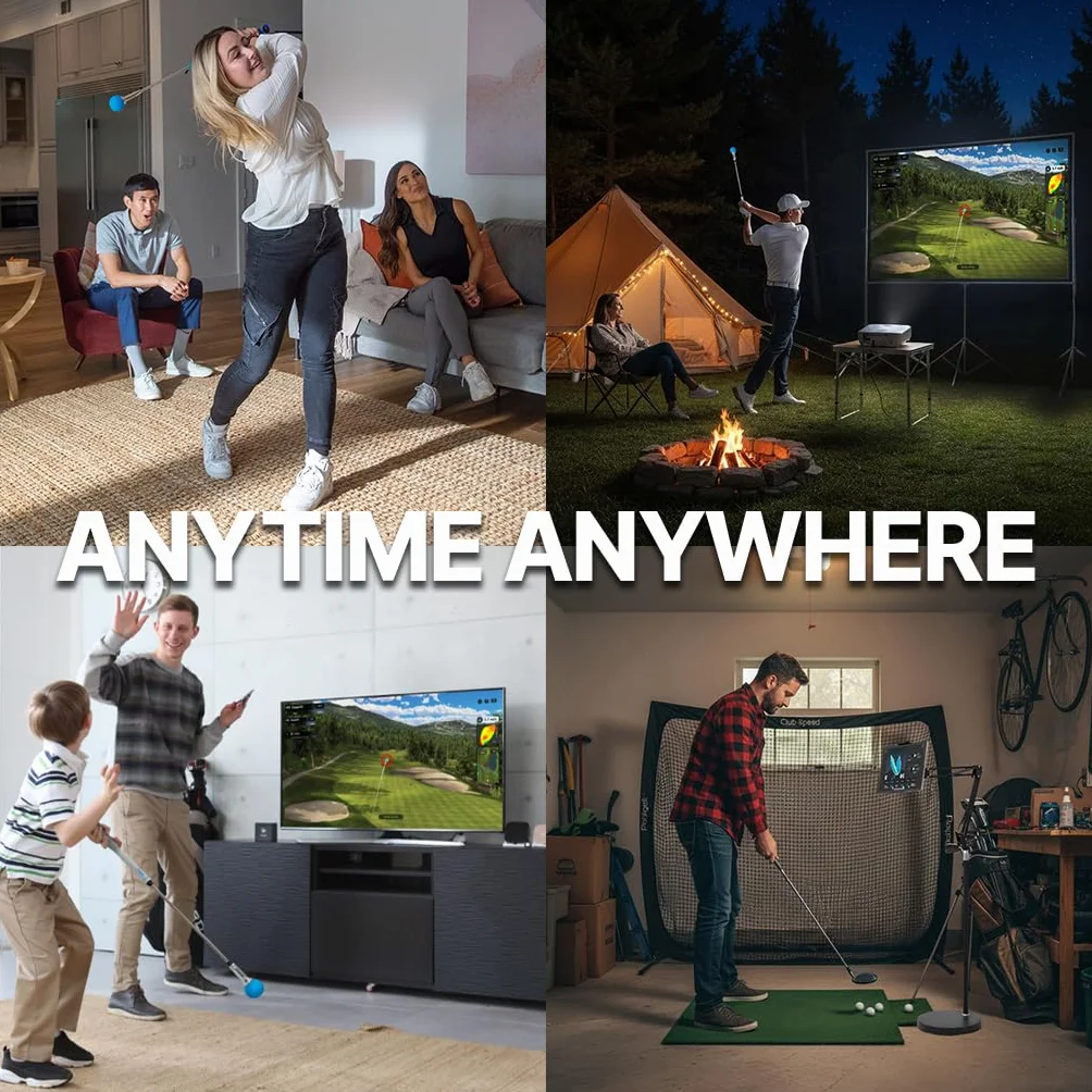PHIGOLF Simulador de juego de golf en casa: disfruta del golf interactivo con sensor de movimiento y palo oscilante para diversión en interiores y exteriores, más de 38.000 campos en todo el mundo
