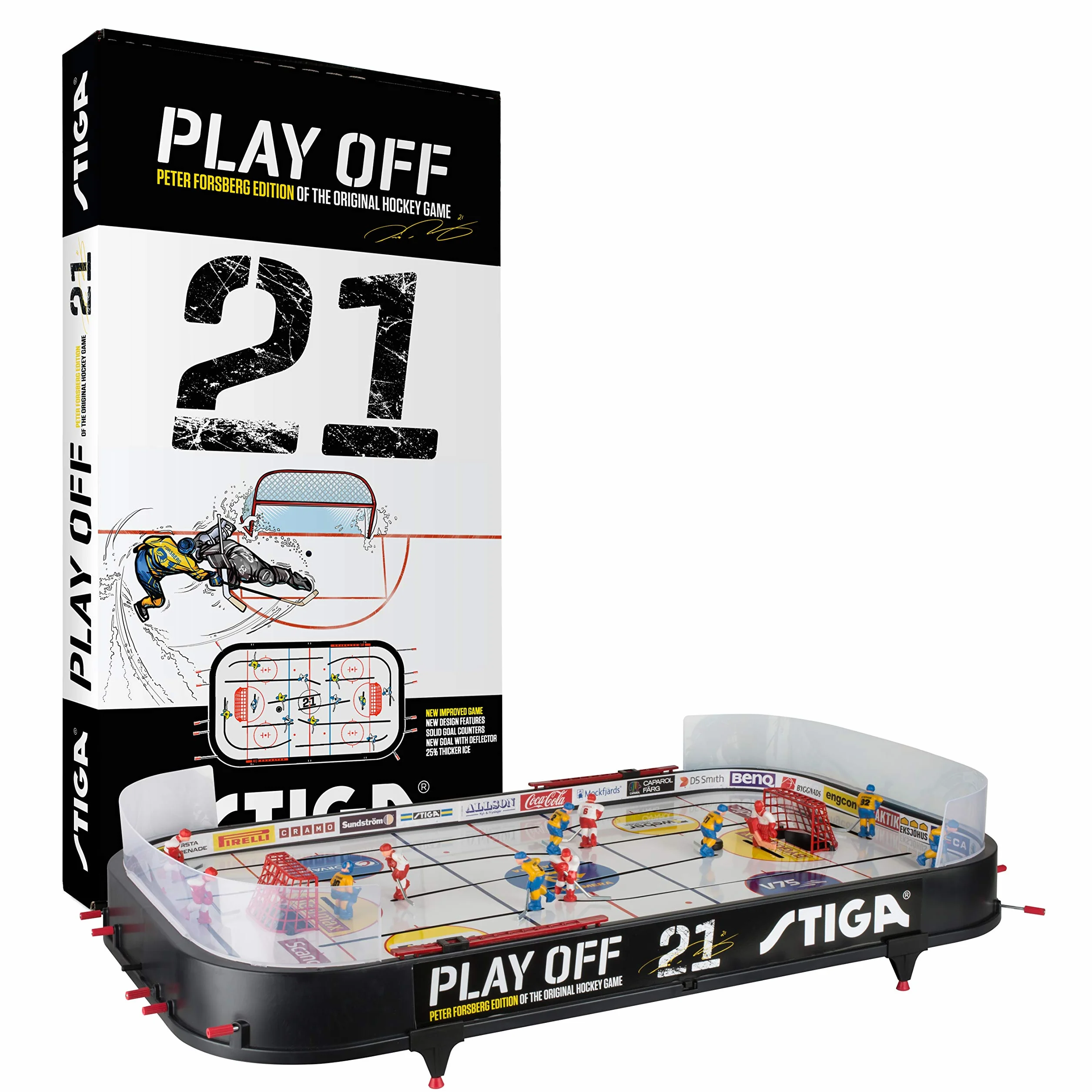 Stiga - Juego de Mesa de Hockey sobre Hielo Play Off 21 Suecia-Canadá, Negro/Blanco, 96 x 50 cm
