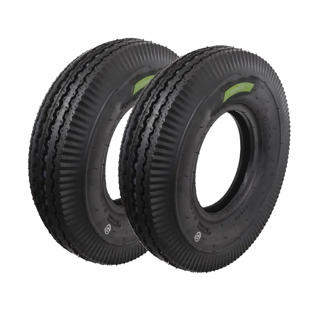 ECOVELO 2 neumáticos para remolque de 8 pulgadas 4.00-8 reforzados 6 capas neumáticos para carro remolque de barco
