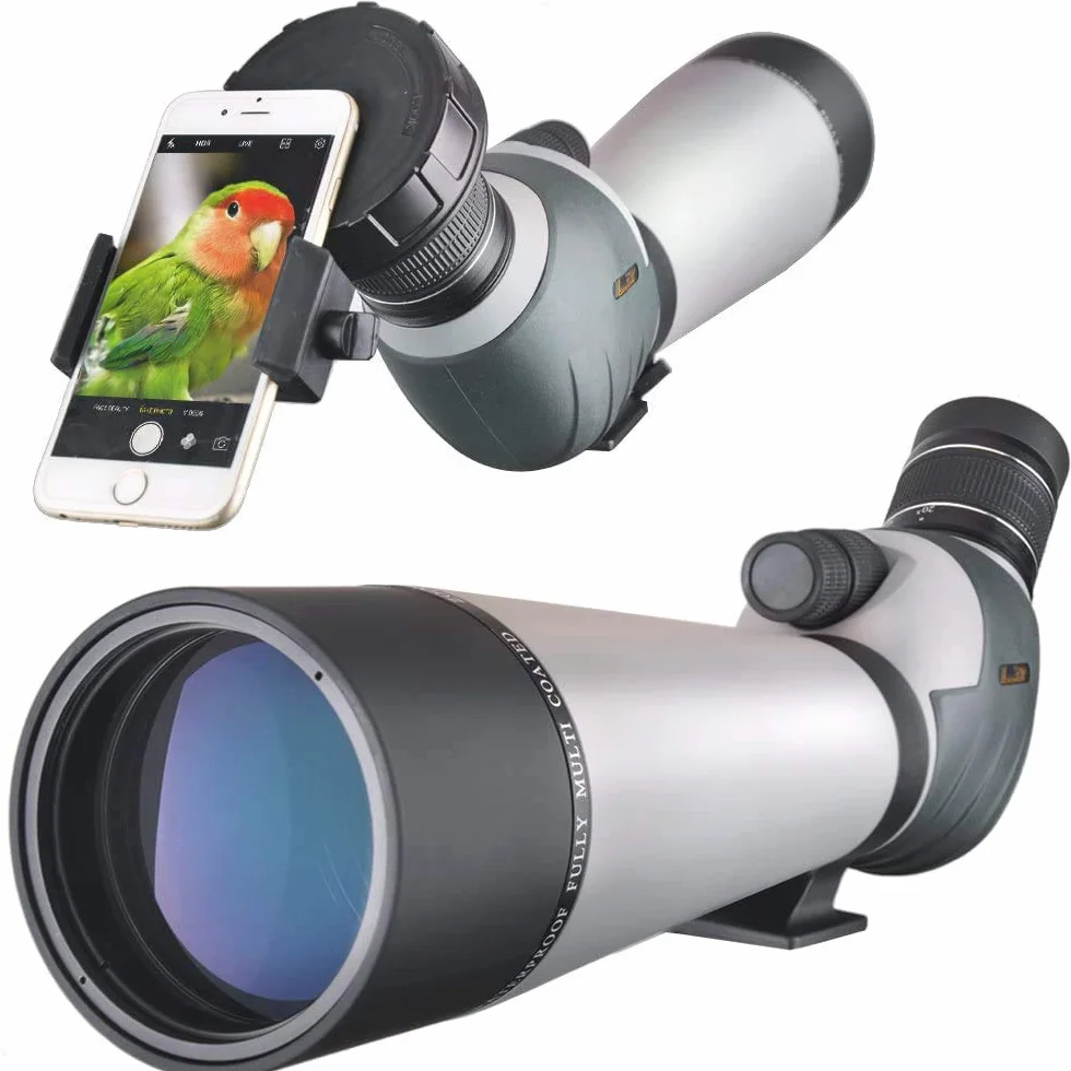 Landove Telescopio impermeable para observación de aves, tiro con arco, actividades al aire libre, con trípode y adaptador de Digiscoping, obtén la belleza en la pantalla