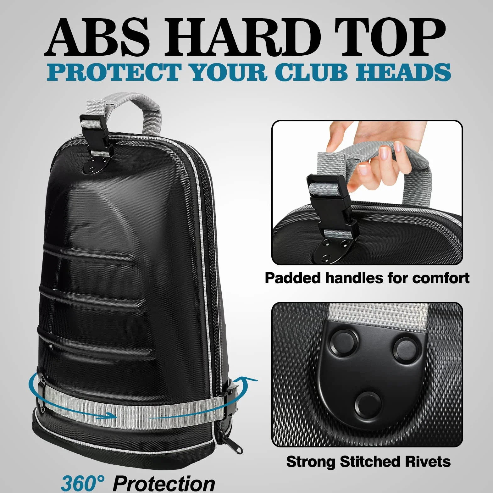 yamato Bolsa de Viaje de Golf con Carcasa Dura ABS Cubierta de Viaje de Golf para Palos de Golf, Equipaje para aerolíneas con Ruedas, Gran Regalo de Golf para golfistas