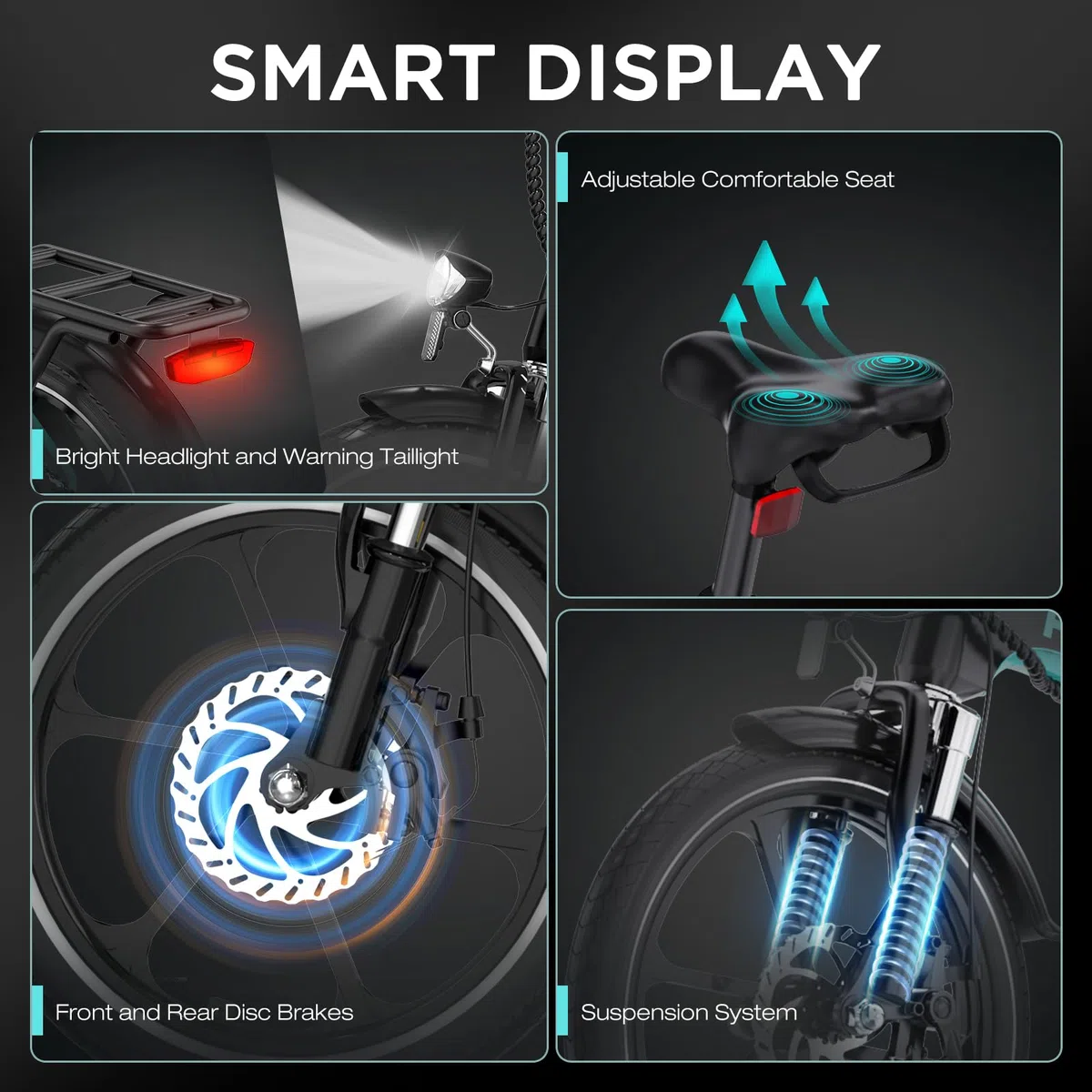 HITWAY Bicicleta Eléctrica E-Bike, 16 Pulgadas Bici Eléctrica Plegable con Batería 36V/7,8Ah, Motor 250W 25km/h, Autonomía de 35-70km, Urbana Ebike Pedelec para Adultos Unisex