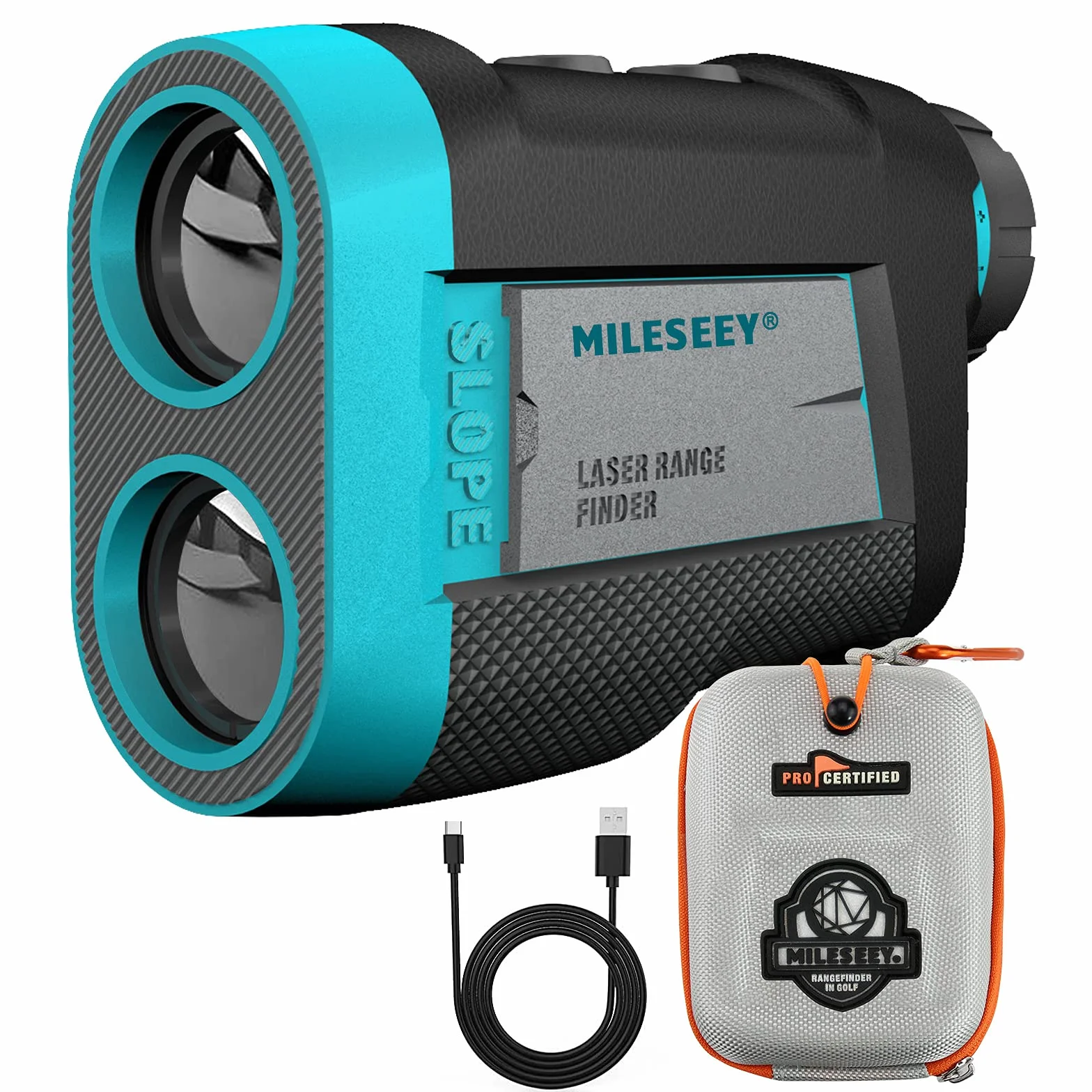 MiLESEEY Telémetro de Golf con Ventosa Magnética, Telemetro Golf 600 m con Bloqueo y Marcadores Vibración, Inclinación Activable/Desactivable, Legal para Competiciones de Golf, Aumento 6X, Carga USB