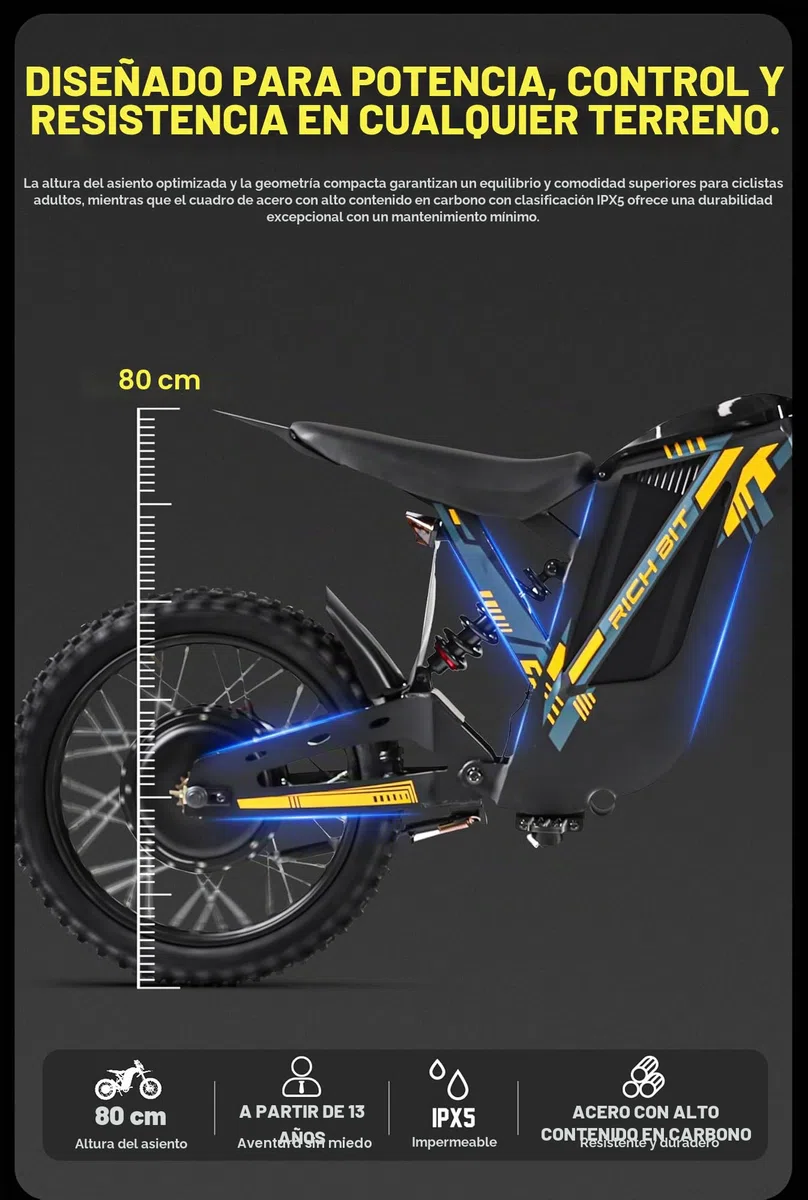Bicicleta eléctrica de montaña V9 Ultra de cysum, batería de alta potencia de 48 V y 20 Ah, autonomía de 65 km, doble suspensión, bicicleta eléctrica todo terreno