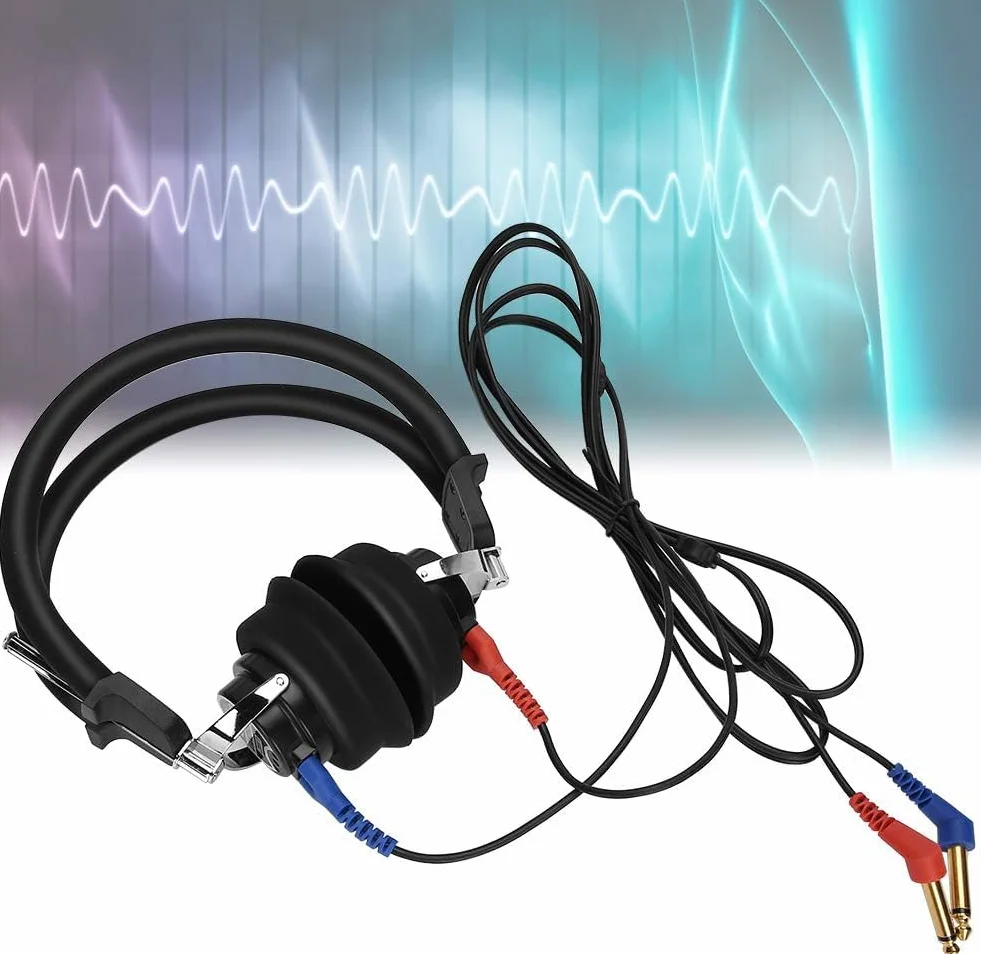 Auriculares con Audiómetro, Probador De Audición Digital, Auriculares con Audiómetro De Alta Sensibilidad para Audiólogos, Prueba De Audición por Conducción De Aire (HB7)